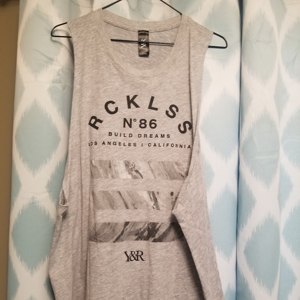 Gray Young & Reckless Muscle Racerback Tank Top
